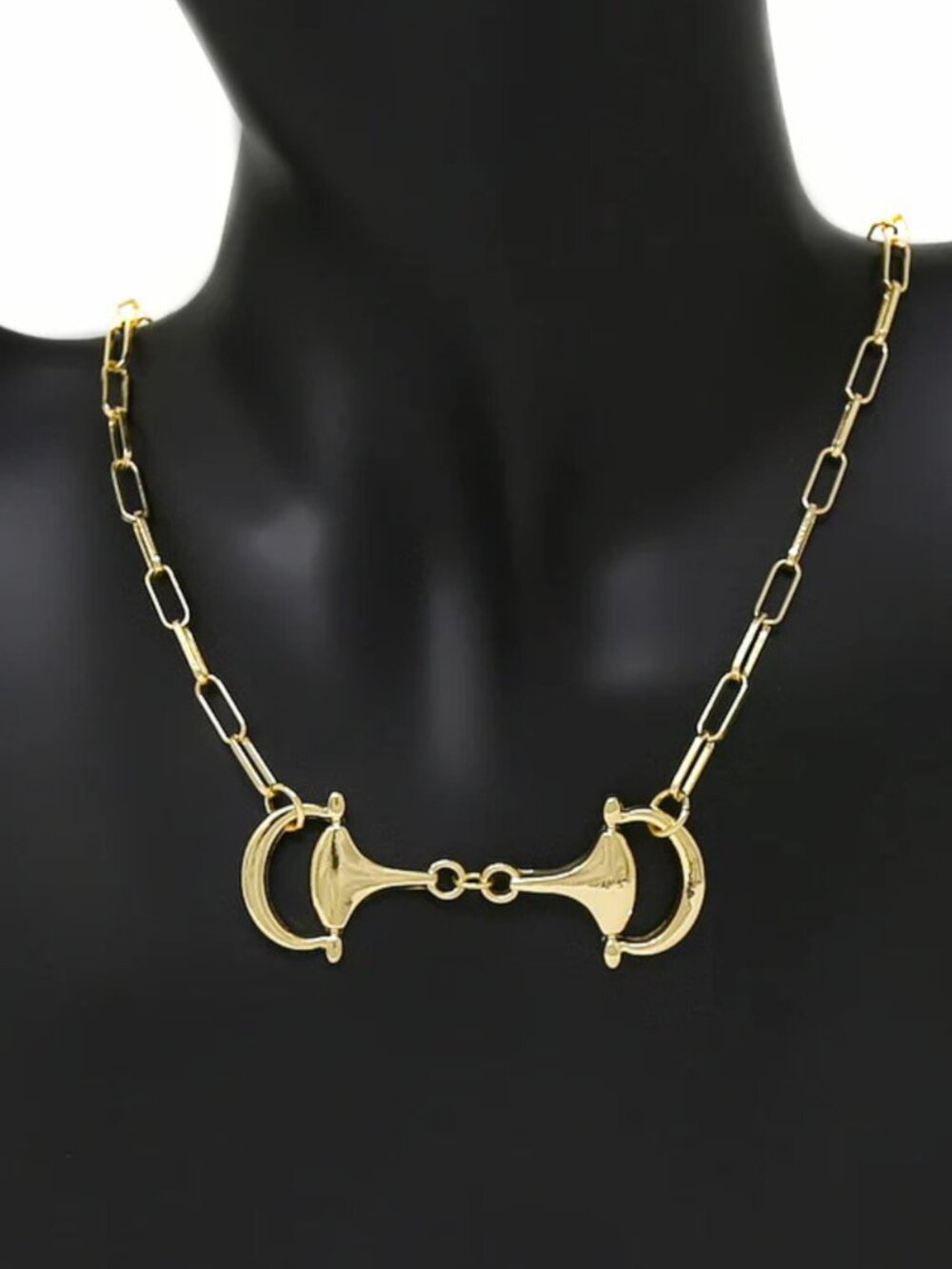 Gold Plated Hypoallergenic Western Boho Style Horsebit Cowgirl Necklace NEW